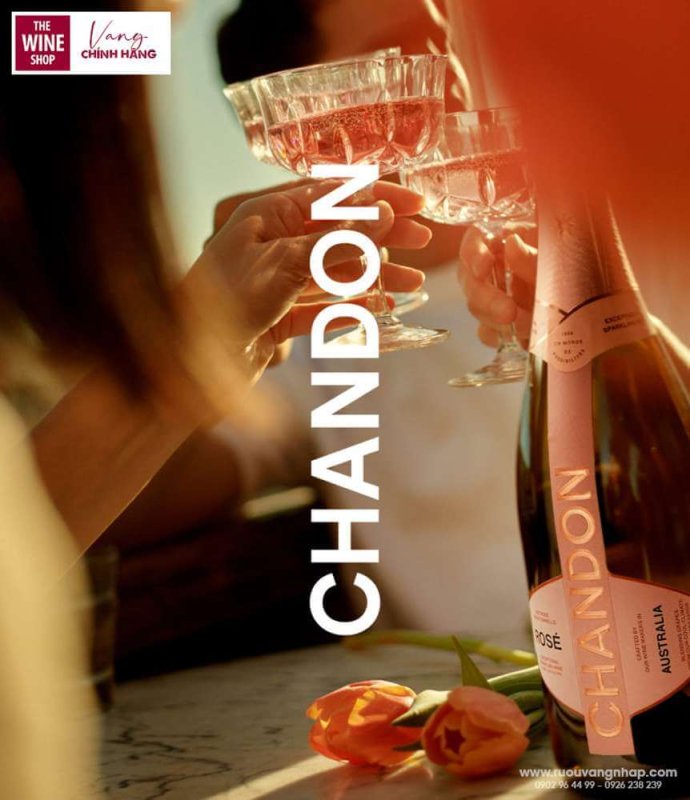 Rượu vang nổ Chandon Sparkling Rose đặc trưng với cấu trúc béo ngậy