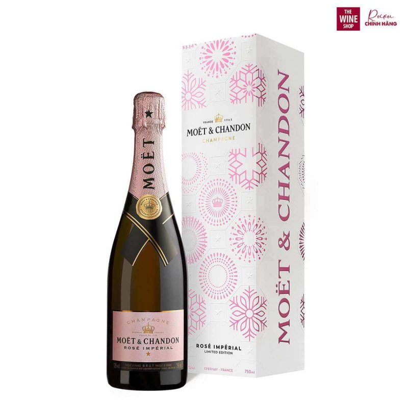 Rượu champagne Moet & Chandon Rose Imperial Limited Box có thiết kế hộp đựng nổi bật