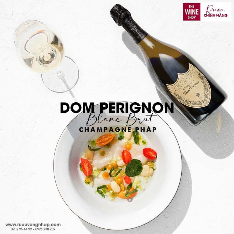 Rượu Champagne Dom Perignon Blanc thích hợp dùng chung với các món hải sản 