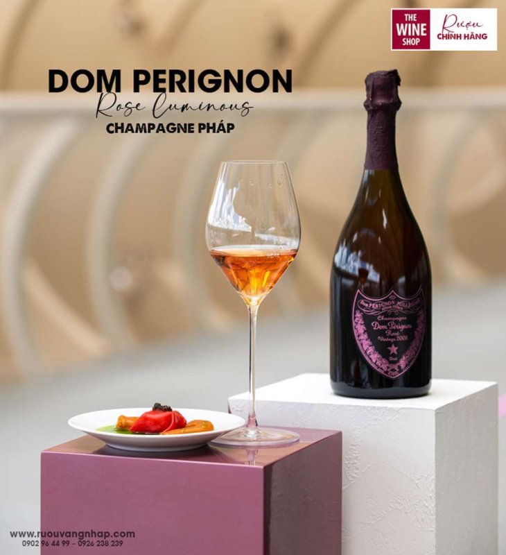 Rượu champagne Dom Perignon Rose Luminous thích hợp dùng kèm với các món Âu đơn giản