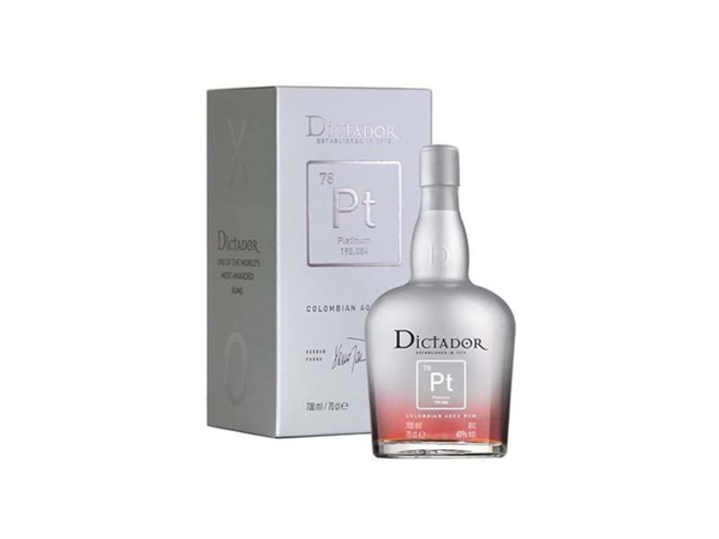 Rượu Rum Dictador Platinum xuất xứ Colombia là chai rum mượt mà, tinh tế và đa chiều