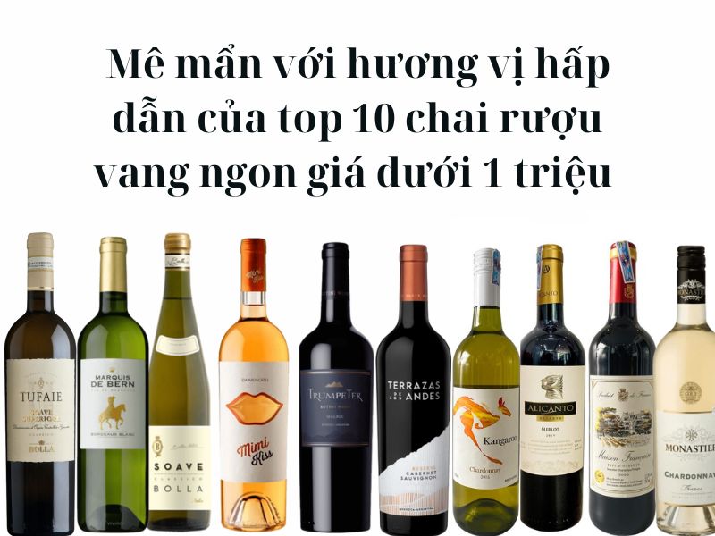 Đừng bỏ lỡ hương vị hấp dẫn vang ngon vang chuẩn với top 10 chai rượu vang ngon giá dưới 1 triệu. Click chuột để không bỏ lỡ những chai vang này cùng Rượu Vang Nhập nhé!